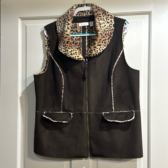 Chico's Jackets & Blazers - Leopard Print and Brown Vest